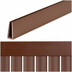 Profil mascare PVC pentru panou de gard, 100 cm, protectie margine, maro