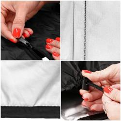 Husa protectie pentru umbrela de gradina, impermeabila, cu fermoar si snur reglabil, 265 cm, negru