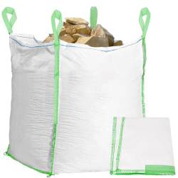 Sac gradina big bag pentru frunze si deseuri vegetale, 1000 L, 1000 kg, 90x90x120 cm, alb