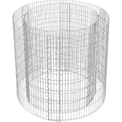 SONGMICS Cos de gabioane rotund pentru pietre, otel galvanizat, 90x90x80cm, argintiu