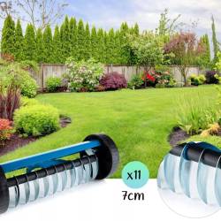 Aerator scarificator manual pentru gazon cu 11 lame din otel, 45 cm, cu roti