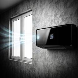 Aeroterma electrica de perete cu incalzire ceramica PTC, 2000 W, 2 trepte de putere si 3 moduri de functionare, termostat electronic, afisaj LED, tele
