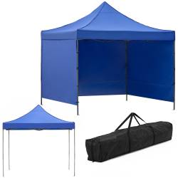 Pavilion pliabil de gradina 3x3 m, cu 3 pereti laterali pentru protectie impotriva vantului si ploii usoare, prelata hidrofoba Oxford 420D, cadru din