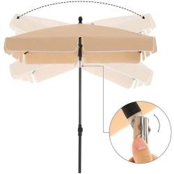SONGMICS Umbrela terasa sau gradina reglabila, inclinare 2 directii, protectie UV UPF 50+, husa inclusa, 230x150 cm, maro taupe