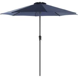 SONGMICS Umbrela de gradina, cu manivela pentru deschidere, sistem inclinare, 300cm, albastru inchis