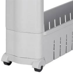 Sistem rafturi de depozitare cu roti pentru bucatarie sau baie cu 4 polite, 102x54x13 cm, gri