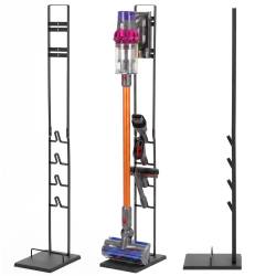 Suport universal pentru aspirator vertical si accesorii, structura metalica din otel, montaj independent pe podea fara gaurirea peretelui, design comp