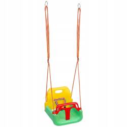 Leagan copii tip scaun, cu spatar, sistem blocare si centura siguranta, pana la 45 kg, 42x38x41 cm, multicolor