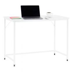 Birou cu blat MDF si cadru metalic, 100x50x76 cm, alb