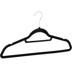 Set de 20 de umerase din velur cu carlig rotativ 360°, 45x23 cm, negru