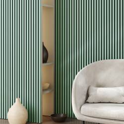 Riflaj MDF decorativ LDA PREMIUM de tip Panou Acustic, Verde Salvie, 260x40 cm