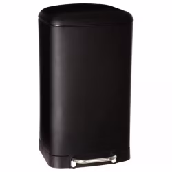Cos de gunoi cu pedala 5Five Ariane, otel inoxidabil, 30 litri, 34x31x61 cm, negru