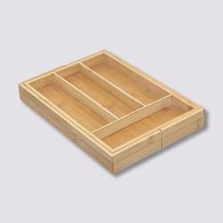 Organizator extensibil tacamuri 5Five din bambus cu 6 compartimente, 35x39x4 cm, natur