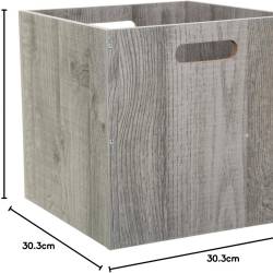 Cutie depozitare 5Five din lemn MDF, pentru raft, 30x30x30 cm, gri