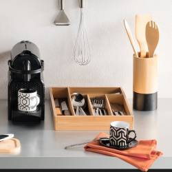 Organizator sertar tacamuri 5Five Blackbamboo, bambus, 25x34x5 cm, natur