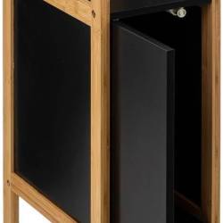 Suport hartie igienica 5Five Natureo cu dulapior, MDF, 33x20x80 cm, negru