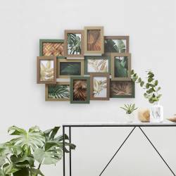 Rama foto Atmosphera Julia colaj 12 poze 10x15 cm, MDF si sticla, 65x51 cm, multicolor