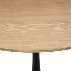 Masa rotunda Atmosphera Elias, 102x74 cm, MDF si metal, negru si stejar
