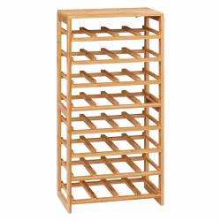 Suport sticle 5Five Linha bambus pentru 32 sticle, 45x24x89 cm, maro natural