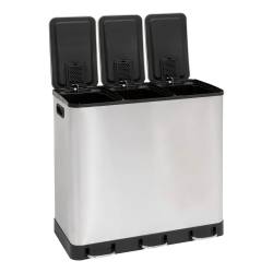 Cos gunoi 5Five Ariane, colectare selectiva, 3 compartimente 18L, inox, 61x36x62 cm, gri