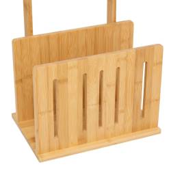 Suport hartie igienica 5Five Bamboo cu rezerva, bambus, 31x21x82 cm, natur