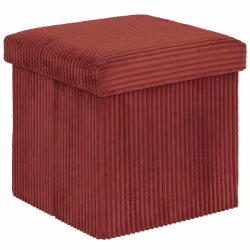 Taburet pliabil Atmosphera Arum din material tip catifea raiat, 38x38x38 cm, ambra