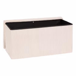 Taburet dublu pliabil Atmosphera Arum din material tip catifea raiat, 76x38x38 cm, ivoire