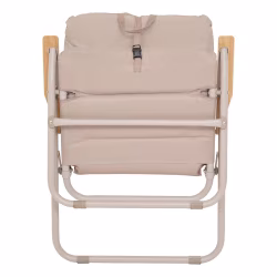 Scaun pliabil camping sau pescuit 5Five cu cadru din otel, sezut si spatar cu burete, 64x62x91 cm, bej