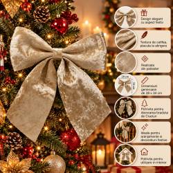 Funda decorativa din catifea pentru bradul de Craciun, dimensiuni 28x34 cm, material cu textura moale si catifelata, ideala pentru realizarea aranjame