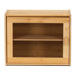 Cutie pentru paine din bambus cu fereastra transparenta, inchidere magnetica, 39x20x31 cm, bambus natural