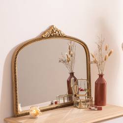 Atmosphera Victoria oglinda decorativa cu rama din MDF si detalii sculptate, 71x56 cm, auriu