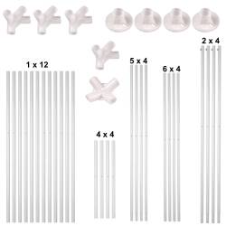 Pavilion gradina 300x300x255 cm, structura metalica cu 4 picioare, acoperis PE 90g/mp, alb