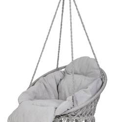 Scaun rotund tip leagan suspendat cu perna Confort Plus, casa sau gradina, gri