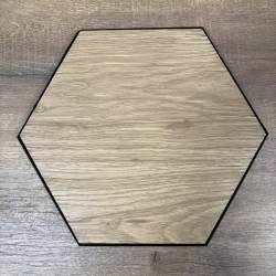 Set 6 panouri decorative hexagonale MDF si fetru, LDA PREMIUM, 30x26 cm, Stejar Saragossa