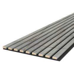 Riflaj MDF decorativ LDA PREMIUM de tip Panou Acustic, Marmura cu insertii aurii, 260x40 cm