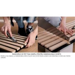 Riflaj MDF decorativ LDA PREMIUM de tip Panou Acoustic, Stejar Natur Saragossa, 260x40 cm