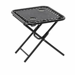 Masa turistica pliabila pentru camping, cu suport pahare, 50x50x50 cm, negru