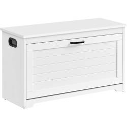 VASAGLE Bancuta pentru pantofi cu usa rabatabila si compartiment interior reglabil, 80x30x46 cm, alb