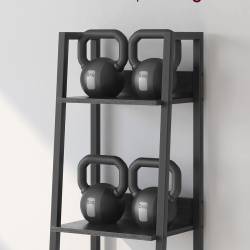 VASAGLE Biblioteca tip scara cu 5 rafturi, design industrial, cadru metalic si rafturi din PAL, 34x30x170 cm, negru