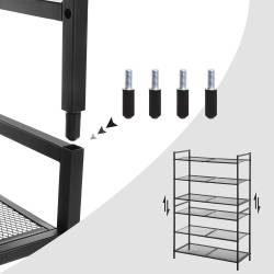SONGMICS Etajera pantofi 3 niveluri, metalica, suprapozabila, 68x30x53 cm, negru