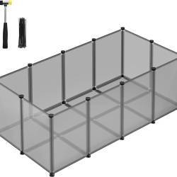 SONGMICS Tarc modular pentru animale mici, ABS, configurabil, 125x63x42 cm, gri