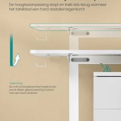 SONGMICS Birou electric reglabil pe inaltime, 120x60x(72-120) cm, memorie 4 pozitii, USB-C, cadru metalic, alb
