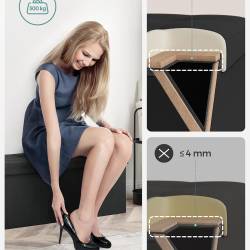 SONGMICS Bancheta pliabila cu spatiu de depozitare 110x38x38 cm, MDF si material textil, capacitate 300 kg, negru