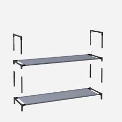 SONGMICS Pantofar cu 10 niveluri, cadru metalic si rafturi textile, 28x45x173 cm, gri