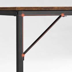 VASAGLE Birou calculator cu cadru metalic si blat PAL, stil industrial, 135x60x76 cm, maro rustic