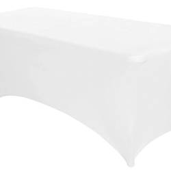 Husa elastica pentru masa gradina sau evenimente, poliester si spandex, 240x76x74 cm, alb