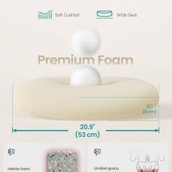 SONGMICS Scaun de birou ergonomic reglabil cu spatar mesh si suport lombar, maxim 120 kg, 64x64x107 cm, bej