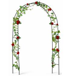 Pergola gradina pentru plante cataratoare cu ancore montaj, structura otel, 140x38x240 cm, verde
