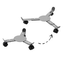 Suport ghiveci cu roti pentru plante, diametru reglabil 22-30 cm, inaltime 7 cm, negru