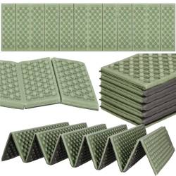 Saltea pliabila pentru camping sau plaja, 182x60 cm, spuma XPE, termoizolanta, pliere armonica, 12 segmente, verde